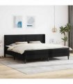 vidaXL Bed Frame with Mattress Black 180 x 200 cm Velvet