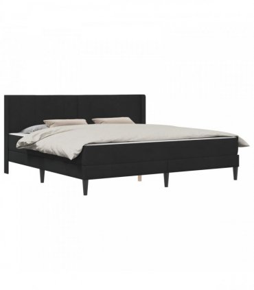 vidaXL Bed Frame with Mattress Black 180 x 200 cm Velvet