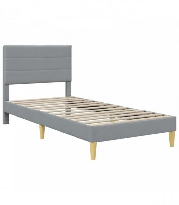 vidaXL Bed Frame with Mattress Light Grey 90 x 190 cm Fabric