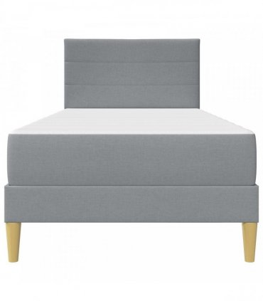vidaXL Bed Frame with Mattress Light Grey 90 x 190 cm Fabric