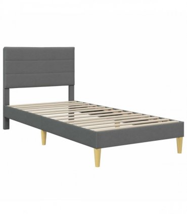 vidaXL Bed Frame with Mattress Dark Grey 90 x 190 cm Fabric