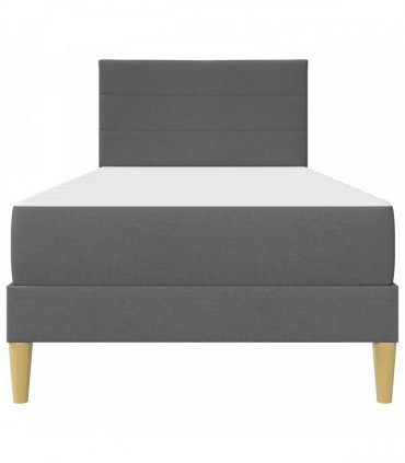vidaXL Bed Frame with Mattress Dark Grey 90 x 190 cm Fabric