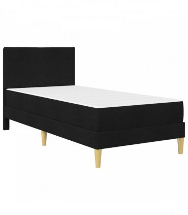 vidaXL Bed Frame with Mattress Black 90 x 190 cm Fabric