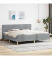 vidaXL Bed Frame with Mattress Light Grey 180 x 200 cm Fabric