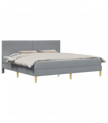 vidaXL Bed Frame with Mattress Light Grey 180 x 200 cm Fabric
