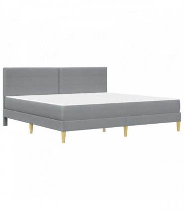 vidaXL Bed Frame with Mattress Light Grey 180 x 200 cm Fabric