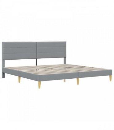 vidaXL Bed Frame with Mattress Light Grey 180 x 200 cm Fabric