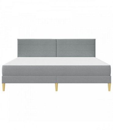 vidaXL Bed Frame with Mattress Light Grey 180 x 200 cm Fabric