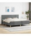 vidaXL Bed Frame with Mattress Dark Grey 180 x 200 cm Fabric