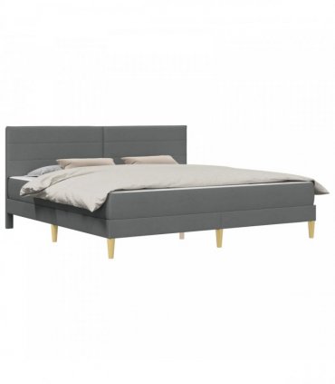 vidaXL Bed Frame with Mattress Dark Grey 180 x 200 cm Fabric