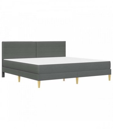 vidaXL Bed Frame with Mattress Dark Grey 180 x 200 cm Fabric