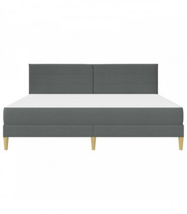 vidaXL Bed Frame with Mattress Dark Grey 180 x 200 cm Fabric