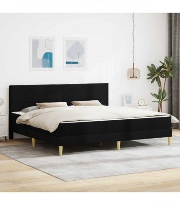 vidaXL Bed Frame with Mattress Black 180 x 200 cm Fabric