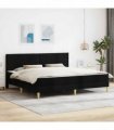 vidaXL Bed Frame with Mattress Black 180 x 200 cm Fabric