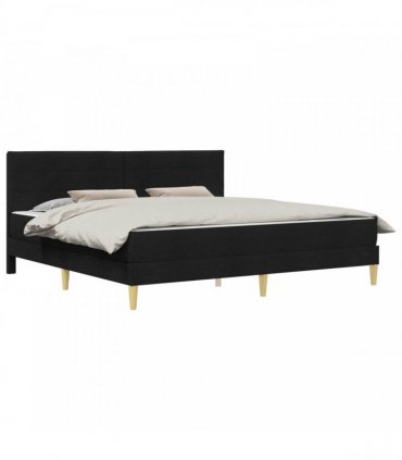 vidaXL Bed Frame with Mattress Black 180 x 200 cm Fabric