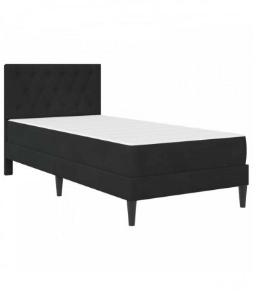 vidaXL Bed Frame with Mattress Black 90 x 190 cm Velvet