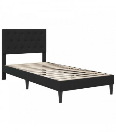 vidaXL Bed Frame with Mattress Black 90 x 190 cm Velvet