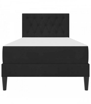 vidaXL Bed Frame with Mattress Black 90 x 190 cm Velvet