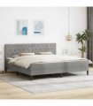 vidaXL Bed Frame with Mattress Light Grey 180 x 200 cm Velvet