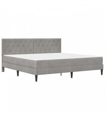 vidaXL Bed Frame with Mattress Light Grey 180 x 200 cm Velvet