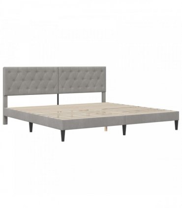 vidaXL Bed Frame with Mattress Light Grey 180 x 200 cm Velvet
