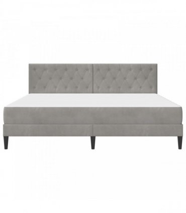vidaXL Bed Frame with Mattress Light Grey 180 x 200 cm Velvet