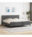 vidaXL Bed Frame with Mattress Dark Grey 180 x 200 cm Velvet