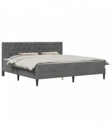 vidaXL Bed Frame with Mattress Dark Grey 180 x 200 cm Velvet