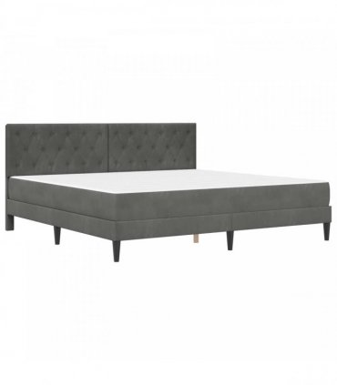 vidaXL Bed Frame with Mattress Dark Grey 180 x 200 cm Velvet
