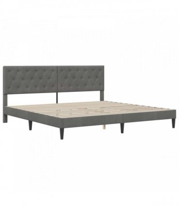 vidaXL Bed Frame with Mattress Dark Grey 180 x 200 cm Velvet