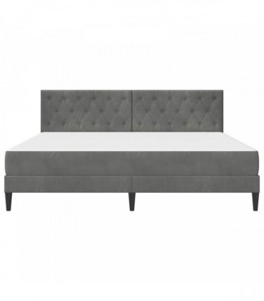 vidaXL Bed Frame with Mattress Dark Grey 180 x 200 cm Velvet
