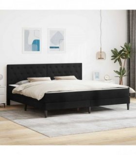vidaXL Bed Frame with Mattress Black 180 x 200 cm Velvet