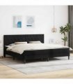 vidaXL Bed Frame with Mattress Black 180 x 200 cm Velvet