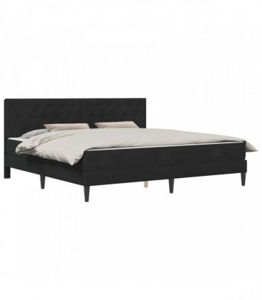 vidaXL Bed Frame with Mattress Black 180 x 200 cm Velvet