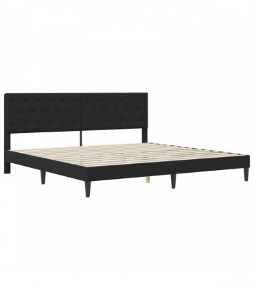 vidaXL Bed Frame with Mattress Black 180 x 200 cm Velvet