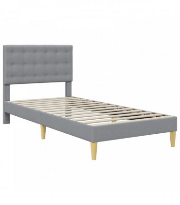 vidaXL Bed Frame with Mattress Light Grey 90 x 190 cm Fabric