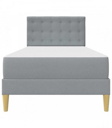 vidaXL Bed Frame with Mattress Light Grey 90 x 190 cm Fabric