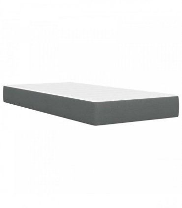 vidaXL Bed Frame with Mattress Dark Grey 90 x 190 cm Fabric
