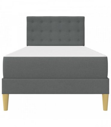 vidaXL Bed Frame with Mattress Dark Grey 90 x 190 cm Fabric