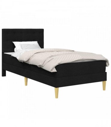 vidaXL Bed Frame with Mattress Black 90 x 190 cm Fabric