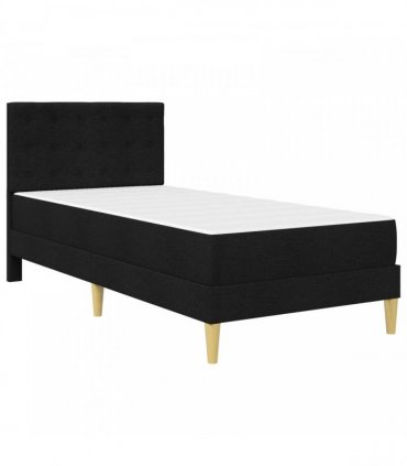 vidaXL Bed Frame with Mattress Black 90 x 190 cm Fabric