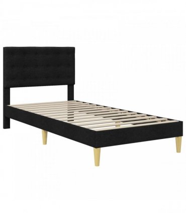 vidaXL Bed Frame with Mattress Black 90 x 190 cm Fabric