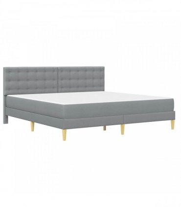 vidaXL Bed Frame with Mattress Light Grey 180 x 200 cm Fabric