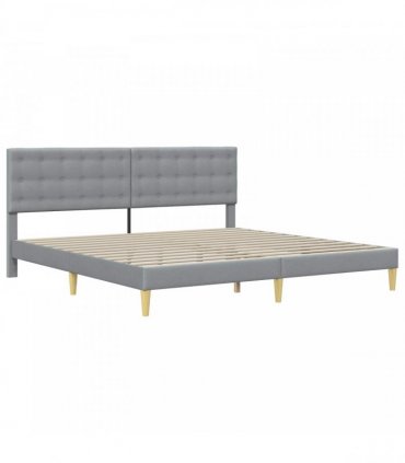 vidaXL Bed Frame with Mattress Light Grey 180 x 200 cm Fabric