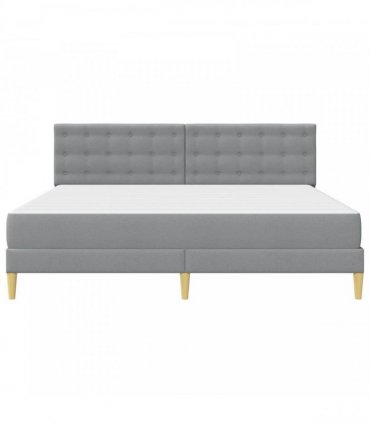 vidaXL Bed Frame with Mattress Light Grey 180 x 200 cm Fabric