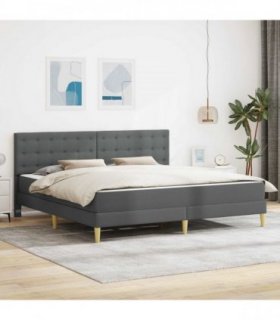 vidaXL Bed Frame with Mattress Dark Grey 180 x 200 cm Fabric