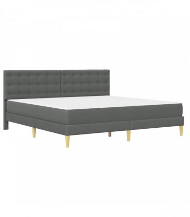 vidaXL Bed Frame with Mattress Dark Grey 180 x 200 cm Fabric