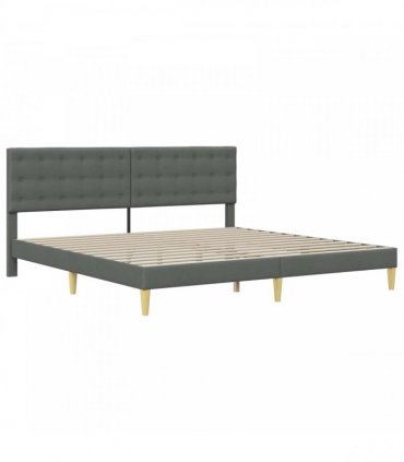 vidaXL Bed Frame with Mattress Dark Grey 180 x 200 cm Fabric