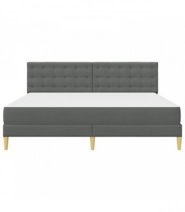 vidaXL Bed Frame with Mattress Dark Grey 180 x 200 cm Fabric