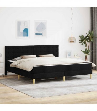vidaXL Bed Frame with Mattress Black 180 x 200 cm Fabric